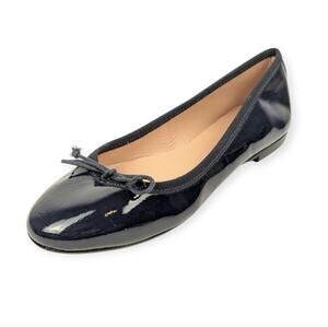 Bloomingdale's Lavorazione Artigiana Dark Blue Leather Ballet Flats Size EU 36